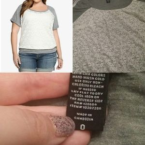 GUC Torrid Size 0 Lace Tshirt Blouse